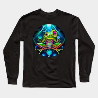 Froggy Animal Spirit (14) - Trippy Psychedelic Frog Long Sleeve T-Shirt